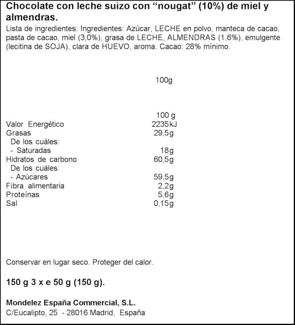 TOBLERONE LAIT 3X50GR