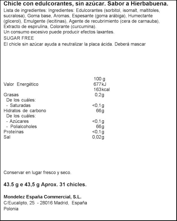 TRIDENT DRAGEA HIERBABUENA 43,5GR