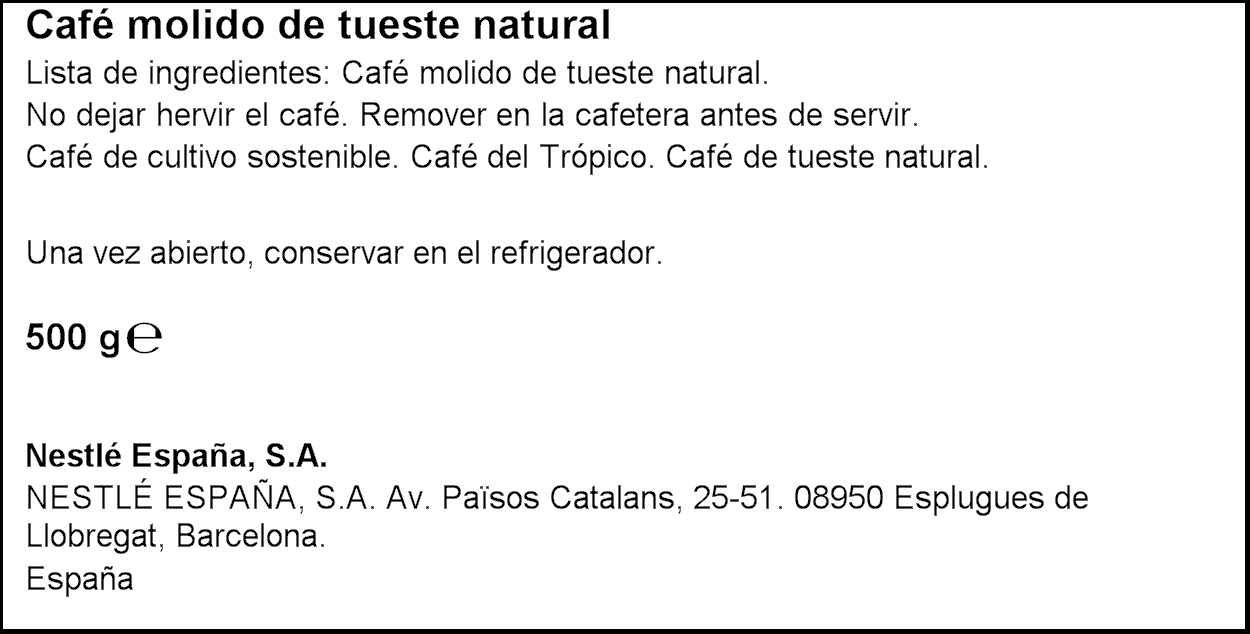BONKA CAFE MOLT NATURAL 500GR
