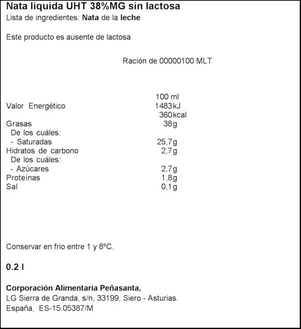 ASTURIANA NATA S/LACTOSA MONTAR 200ML