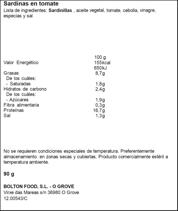 CUCA SARDINETA TOMAQUET 90GR