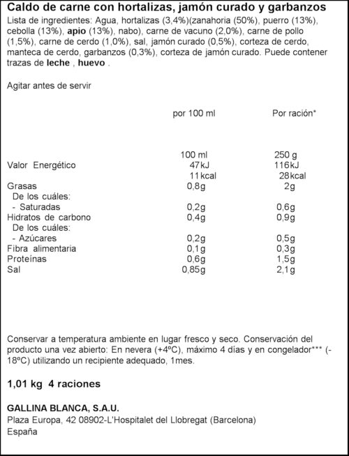 GALLINA BLANCA BROU PUCHERO 1L