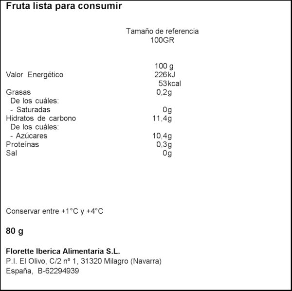 FLORETTE SNACK POMA 80GR