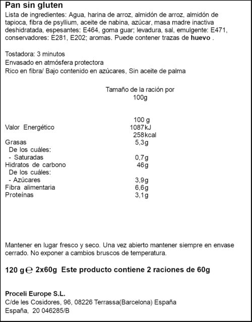 PROCELI CIABATTA RUSTICA 120GR