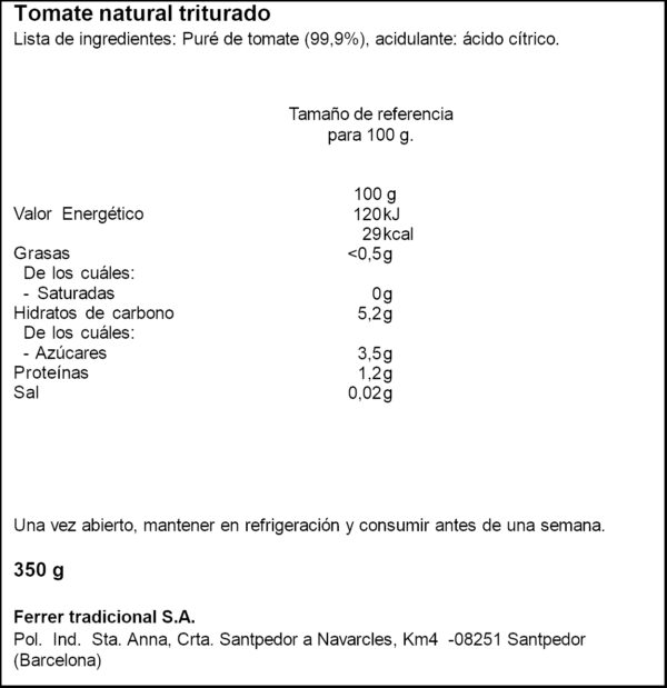 FERRER TOMAQUET TRITU. 350G