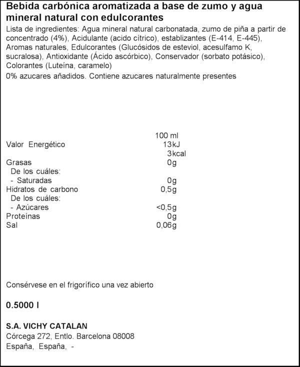 VICHY AIGUA A/GAS PINYA I COCO 0,50L