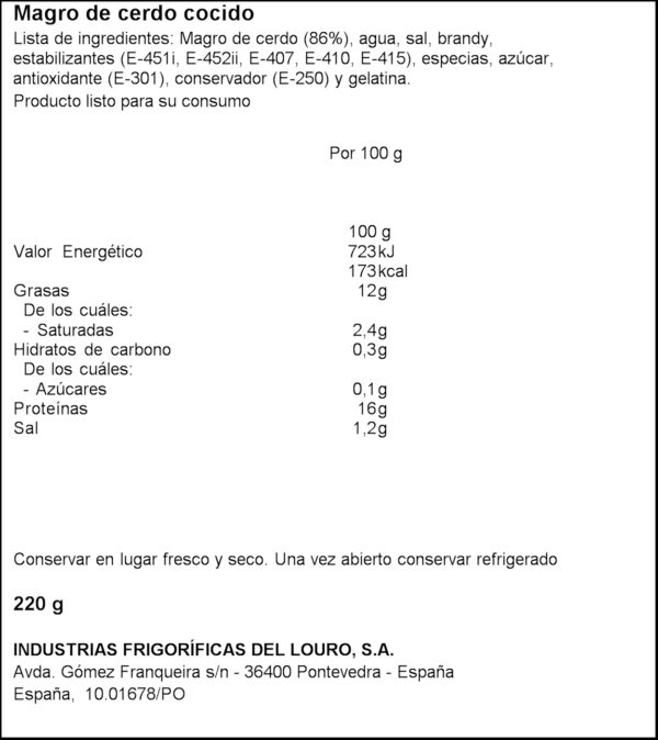 COREN MAGRE DE PORC CUIT 210GR