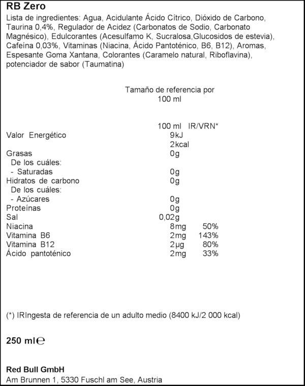 RED BULL S/SUCRE 25CL