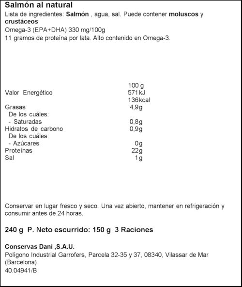 DANI SALMO NATURAL 3X50GR