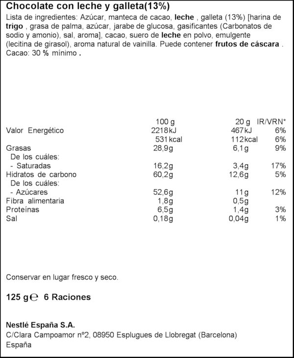 NESTLE XOCOLATA JUNGLY 125GR