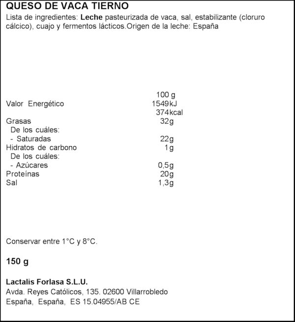 EL VENTERO FORMATGE EXTRA FUNDENTE 150GR