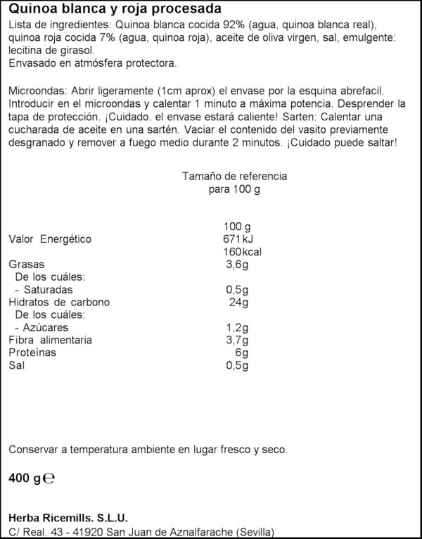 BRILLANTE QUINOA BLANCA I VERMELLA XL 2X200GR