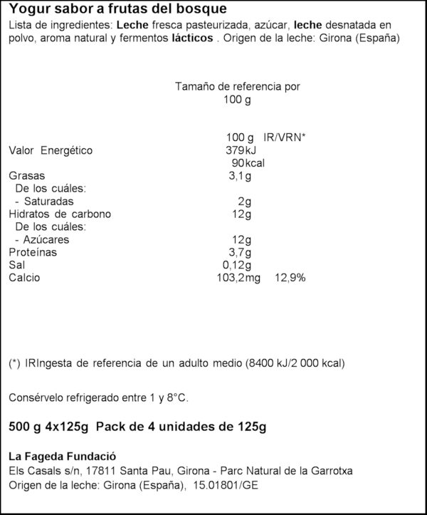 LA FAGEDA IOGURT MADUI.BOSQ. 4X125G