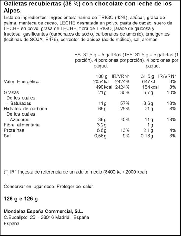 MILKA GALETA FINA XOCO 126G