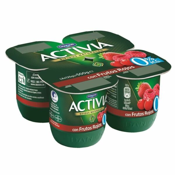 ACTIVIA IOGURT BIFIDUS 0%MG F.VERMELLS 4X125GR