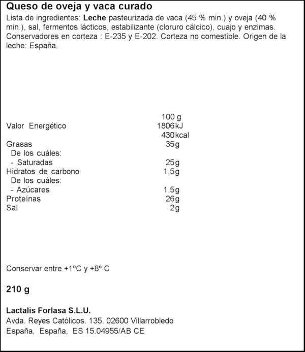 G.CAPITAN FORMATGE CURAT TALL CUNYA 230GR