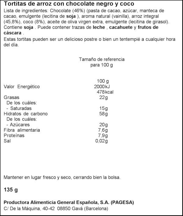 DIET RADISSON GALETES ARROS XOCO/COCO 135GR