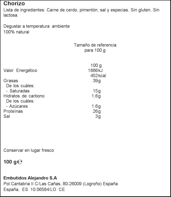 ALEJANDRO XORIÇO CULAR 100GR