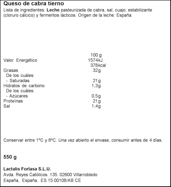 VENTERO FORMATGE CABRA MINI 550GR