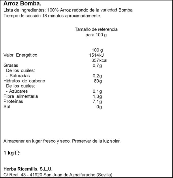 SOS ARROS BOMBA 1KG