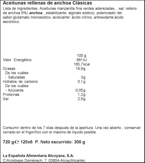 LA ESPANYOLA OLIVES FARCIDES 6X50GR.