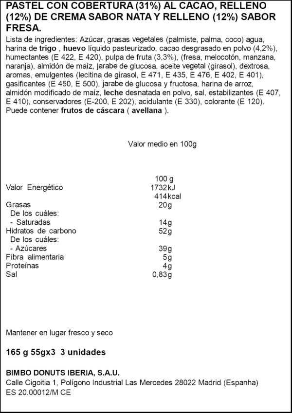 BIMBO PASTISSET BONY X3 165G