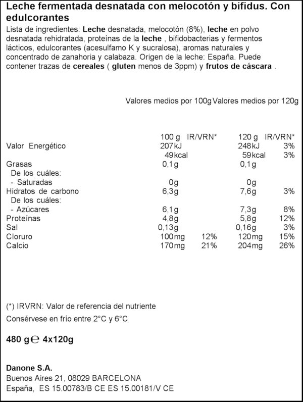 ACTIVIA IOGURT BIFIDUS O%MG PRESSEC 4X125GR
