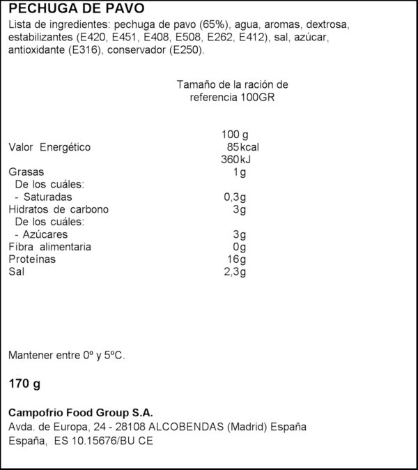 CAMPOFRIO FINISSIMAS PIT GALL DINDI 170GR