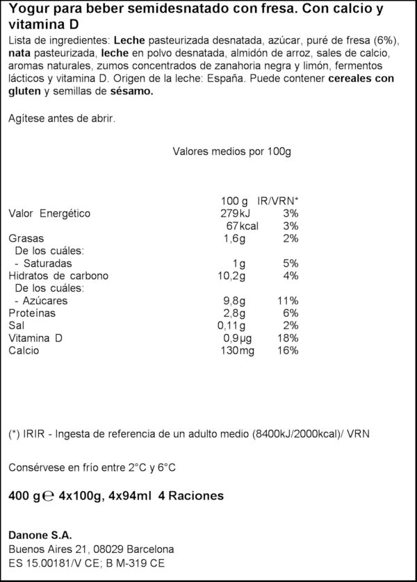 DANONE BEBEDINO MADUIXA 4X100ML