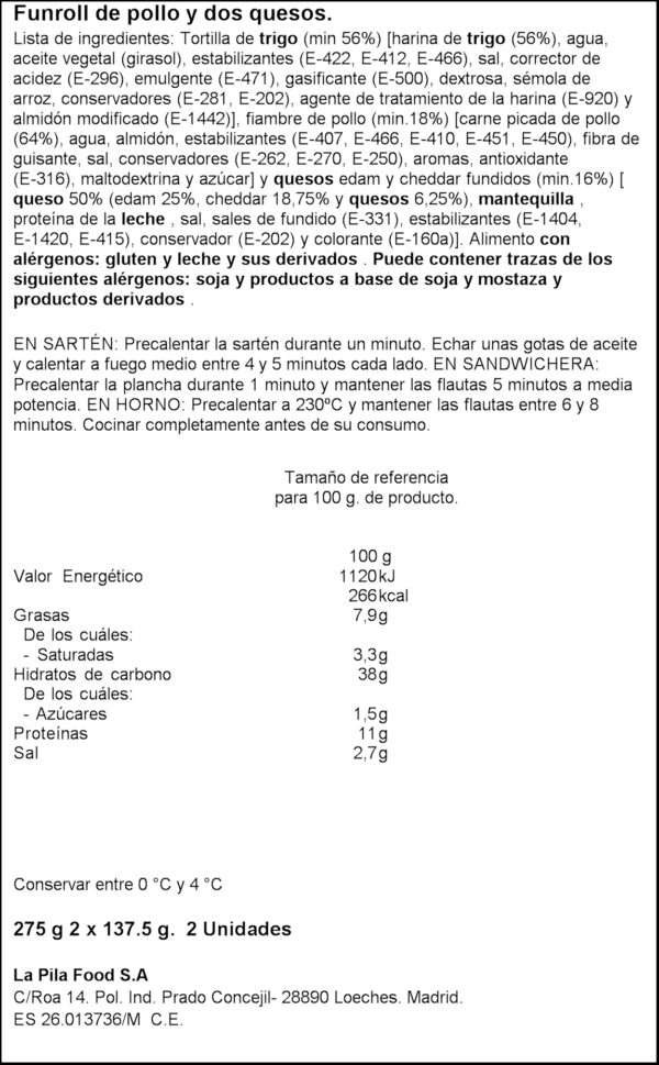 LA BROCHE FUNROLL POLLTRE 275GR