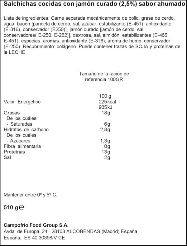 CAMPOFRIO SALSITXES JAMONGUS 3X170GR