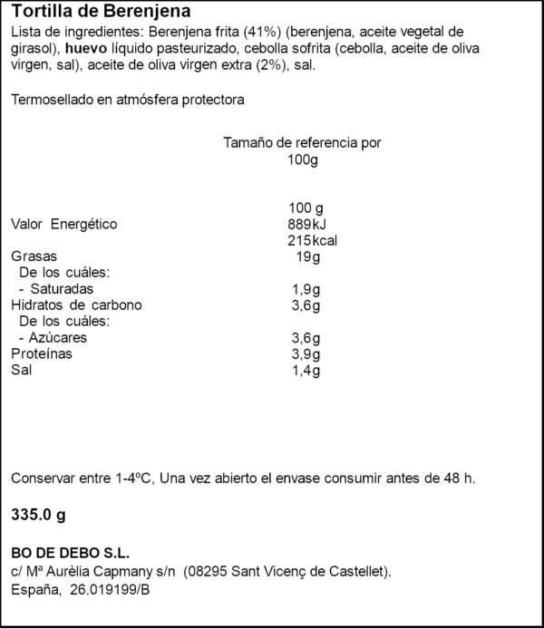 BO DE DEBO TRUITA DE ALBERGÍNIA 330GR