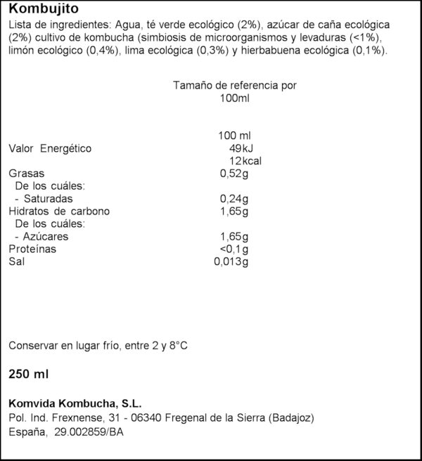 KOMVIDA KOMBUJITO 250ML