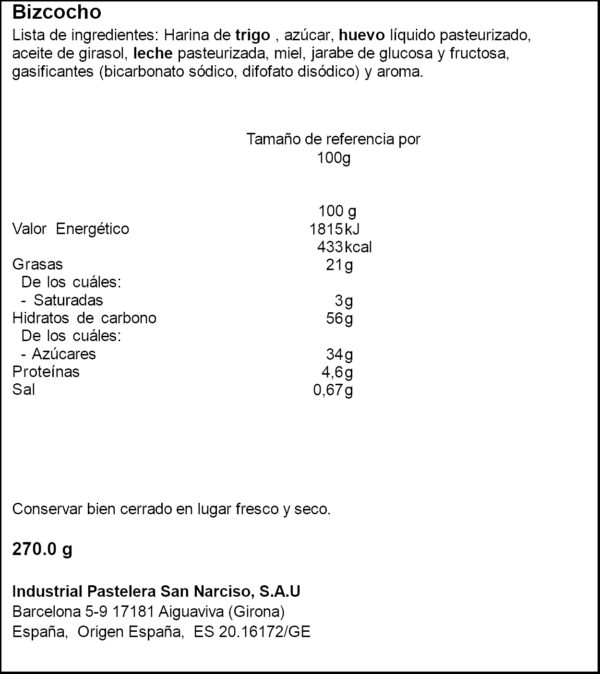 INPANASA PASTISSETS TALLATS 270G