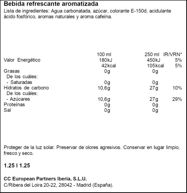 COCA COLA 1,25L.