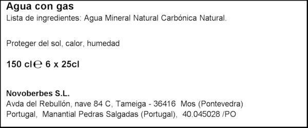 PEDRAS AIGUA AMB GAS 6x 25CL.