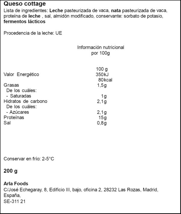 ARLA FORMATGE COTTAGE PROTEIN 200GR