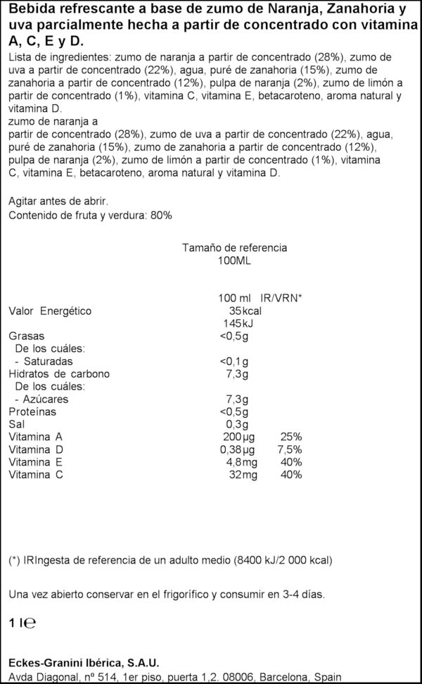 GRANINI TARONJA/PASTANAGA 1L