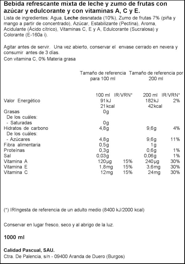 PASCUAL FRUITES TROPICALS 1L