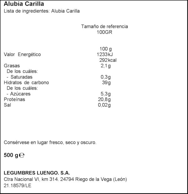 LUENGO MONGETA CARIL.500G