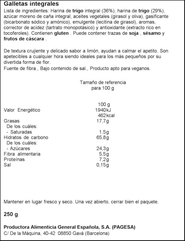 PAGESA MORENITA INTEG 250G