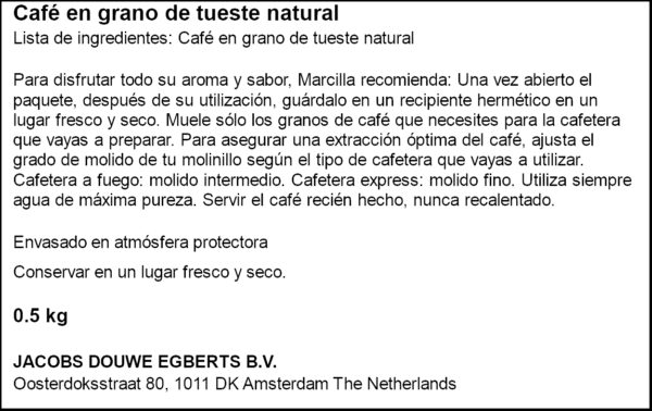 MARCILLA CAFE EN GRA NATURAL 500GR