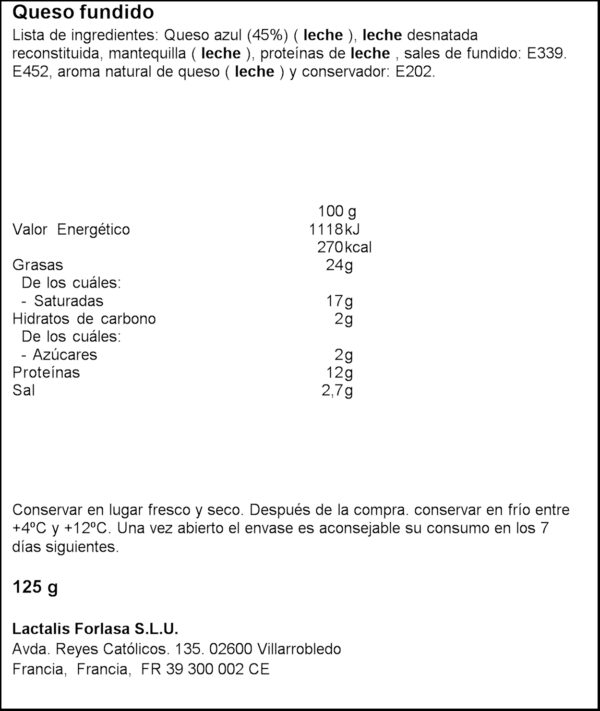 PRESIDENT CREMA FORMATGE BLAU 125GR