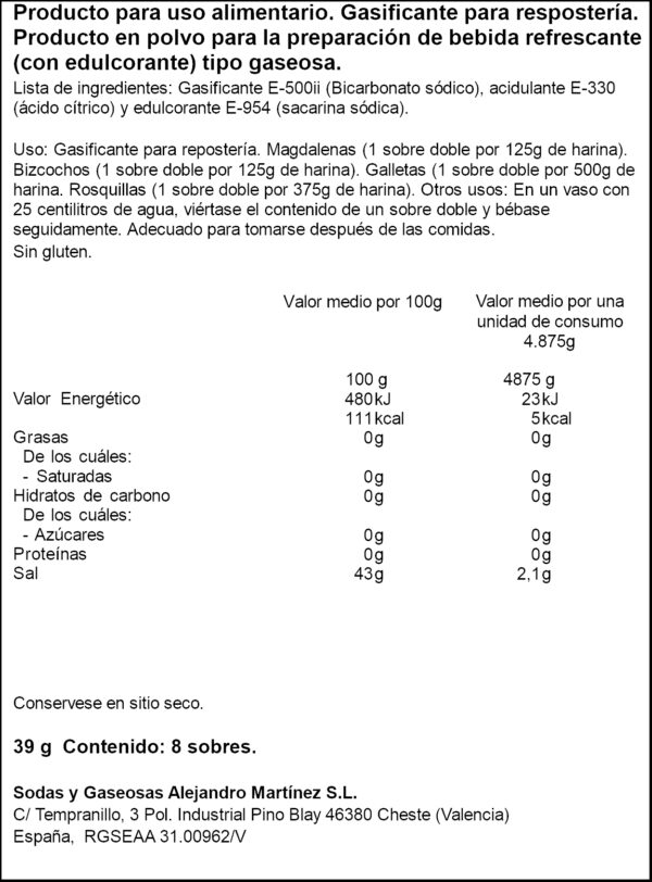 EL TIGRE GASEOSA 39GR