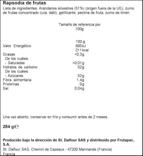 S. DALFOUR MELMELADA NABIUS 284GR