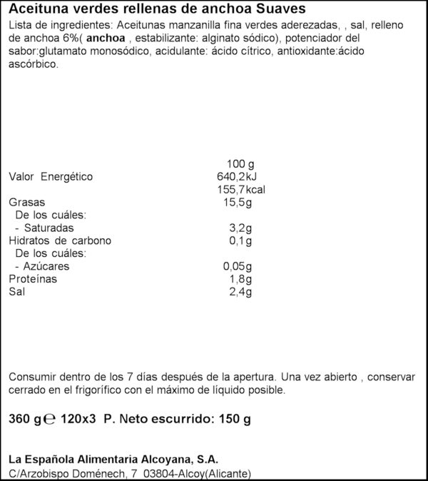 LA ESPAÑOLA OLIVES FARCIDES SUAUS 3X50GR