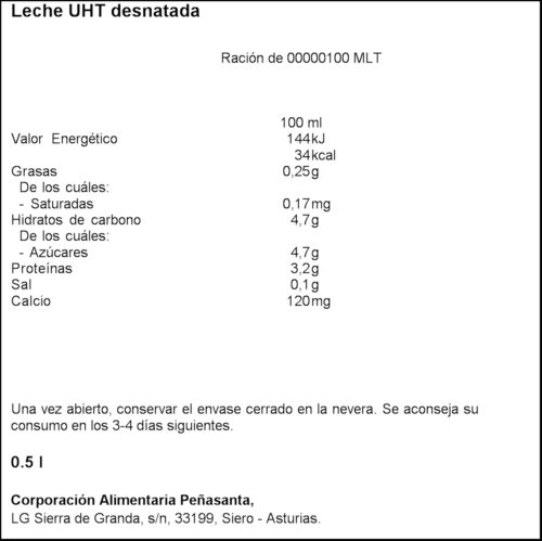 ASTURIANA LLET DESCREMADA 500ML