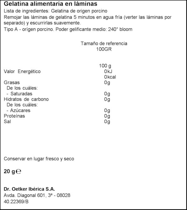 DR.OETKER GELATINA LLAMINA 10GR