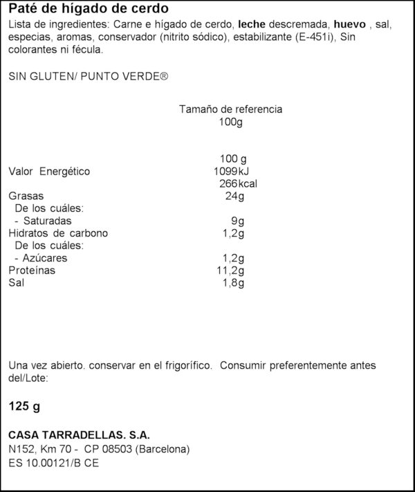 C.TARRADE.PATE CAMPANYA 125G