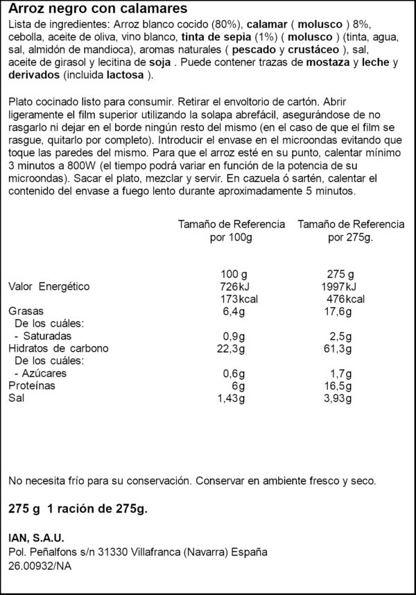 CARRETILLA ARROS NEGRE 300GR